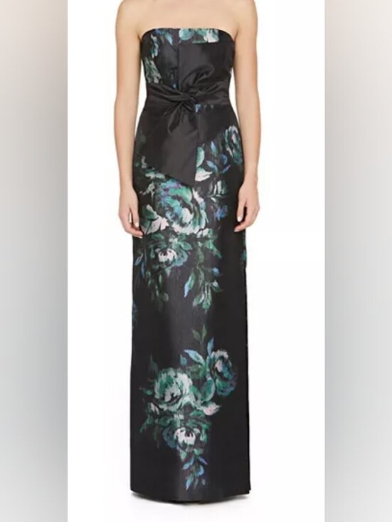 Kay Unger Dresses & Skirts - Kay Unger Constance Floral Bow Detail Strapless Column Gown